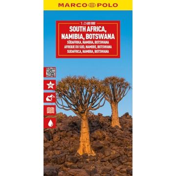 Strassenkarte Südafrika Namibia Botswana 1:2,4 Mio. / Marco Polo
