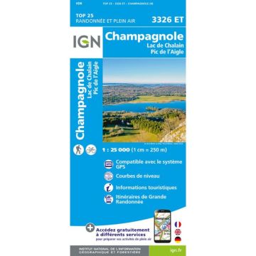 Topographische Karte IGN 3326 ET Champagnole 1: 25 000