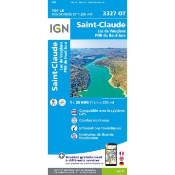 Topographische Karte IGN 3327 OT Saint-Claude 1:25 000