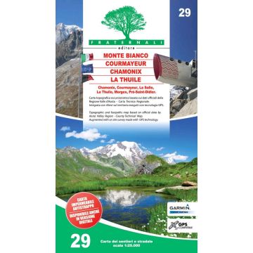 Wanderkarte Monte Bianco Courmayeur 1:25 000 / Fraternali Nr 29