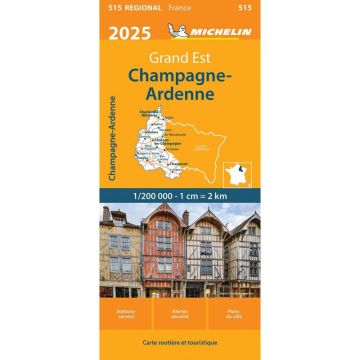 Strassenkarte Michelin 515 Champagne Ardenne 1:200 000 