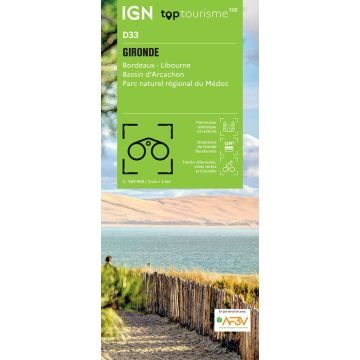 Carte topographique IGN D33 Gironde 1:100 000