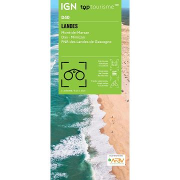 Carte topographique IGN D40 Landes 1:100 000