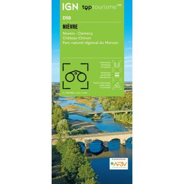 Topographische Karte IGN D58 Nièvre 1:100 000 