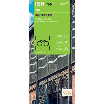 Carte topographique IGN D87 Haute-Vienne 1:100 000