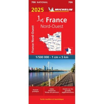 Strassenkarte Michelin 706 France Nord-Ouest 1:500 000