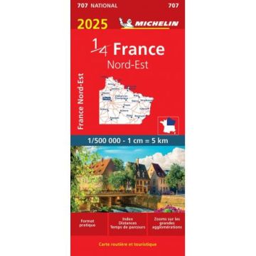 Strassenkarte Michelin 707 France Nord-Est 1:500 000