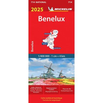 Carte routière Michelin 714 Benelux 1:400 000 