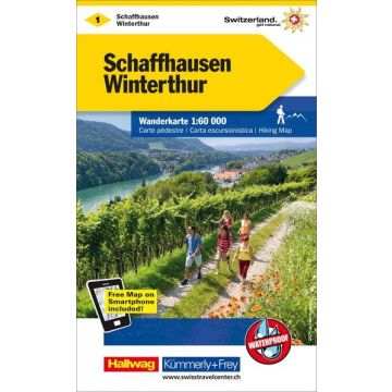 Wanderkarte 1 Schaffhausen Winterthur 1:60 000 / Kümmerly & Frey