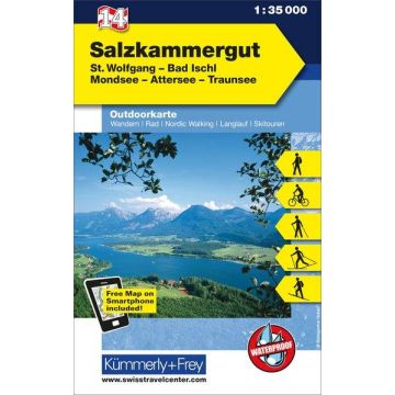 Wanderkarte Salzkammergut 1:35 000 Outdoorkarte Österreich 14 / Kümmerly & Frey