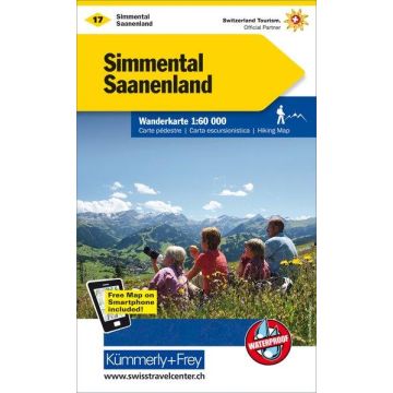 Carte pédestre 17 Simmental Saanenland 1:60 000 / Kümmerly & Frey