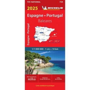 Strassenkarte Michelin 734 Espagne Portugal 1:1 Mio.