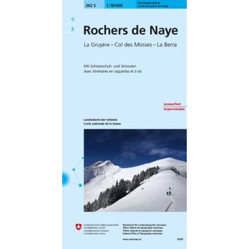 262 S Rochers de Naye Carte de randonnée à ski 1:50 000