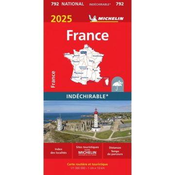 Strassenkarte Michelin 792 France 1:1 Mio. indéchirable