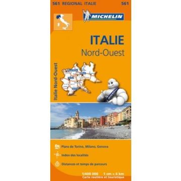Strassenkarte Michelin 561 Italie Nord-Ouest 1:400 000 