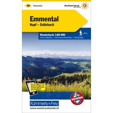 Carte pédestre 10 Emmental Napf Entlebuch 1:60000 / Kümmerly & Frey