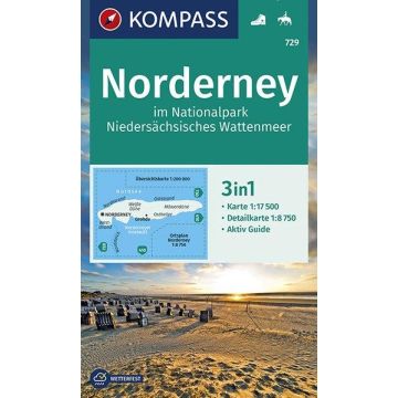 Wanderkarte Kompass 729 Insel Norderney 1:17 500