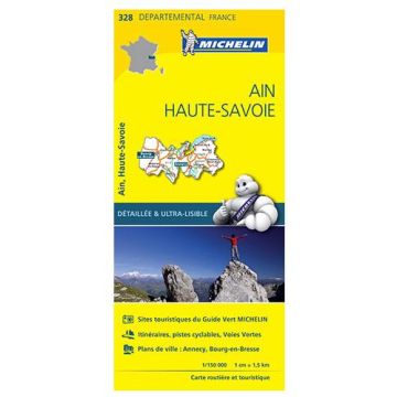 Strassenkarte Michelin 328 Ain Haute Savoie 1:150 000