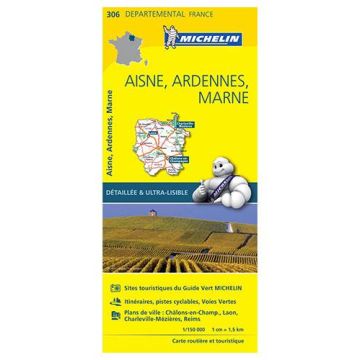 Strassenkarte Michelin 306 Aisne Ardennes 1:150 000