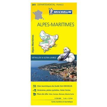 Strassenkarte Michelin 341 Alpes Maritimes 1:150 000