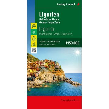 Carte routière Ligurie La Riviera 1:150 000 / Freytag & Berndt