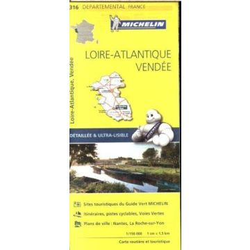 Strassenkarte Michelin 316 Loire Atlantique Vendée 1:150 000