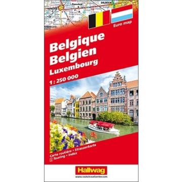 Strassenkarte Belgien Luxemburg 1:250 000 / Hallwag