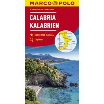 Carte routière Calabre 1:200 000 / Marco Polo Italie 13