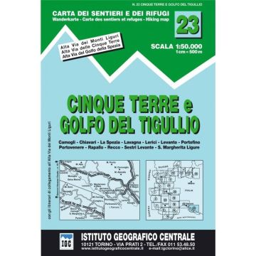 Wanderkarte IGC 23 Cinque Terre Golfo del Tigullio 1:50 000