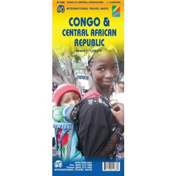 Carte routière Congo, Democratic Republic of Congo & Central African Republic 1:2 Mio, / ITMB