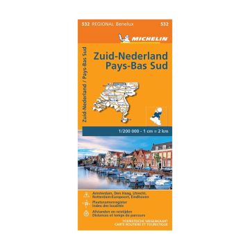 Strassenkarte Michelin 532 Zuid Nederland 1:200 000