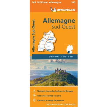 Strassenkarte Michelin 545 Allemagne Sud Ouest 1:300 000