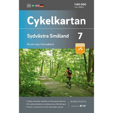 Velokarte Sydvästra Smaland (Schweden) 1:90 000 Cykelkartan 7 / Norstedts
