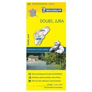 Strassenkarte Michelin 321 Doubs Jura 1:150 000