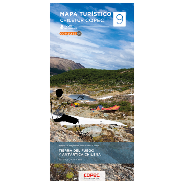 Strassenkarte 9 Chile Tierra Fuego Antartica 1:400 000 / Compass