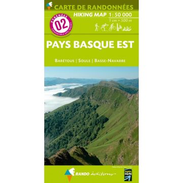 Wanderkarte Pyrénées 2 Pays Basque Est 1:50 000 / Rando Edition
