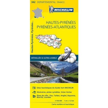 Strassenkarte Michelin 342 Hautes Pyrénées 1:150 000