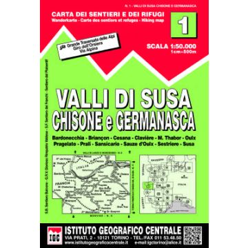 Wanderkarte IGC 1 Valli di Susa Chisone e Germanasca 1:50 000