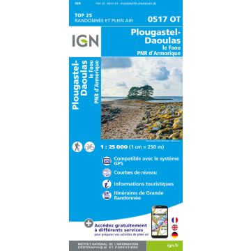 Carte topographique IGN 0517 OT Plougastel-Daoulas 1:25 000