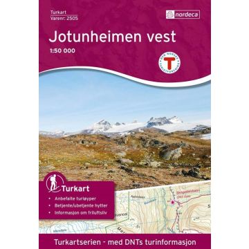 Wanderkarte Turkart 2505 Jotunheimen Vest 1:50 000 / Nordeca