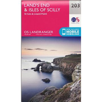 Topografische Karte OS 203 Lands End & Isles Scilly 1:50 000 / Landranger Map 