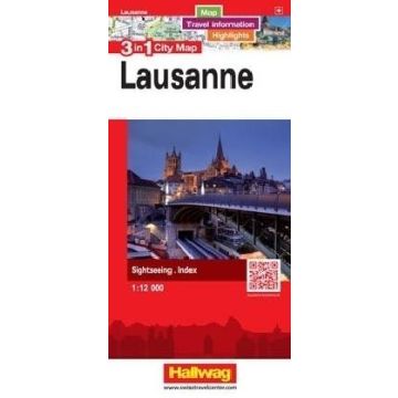 Stadtplan Lausanne 3in1 City Map 1:11 500 / Hallwag