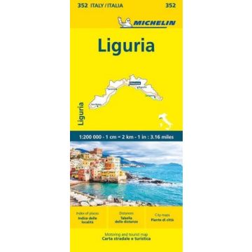 Strassenkarte Michelin 352 Liguria 1:200 000