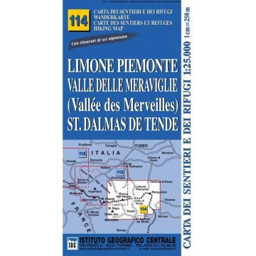 Wanderkarte IGC 114 Limone Piemonte Valle Meraviglie 1:25 000