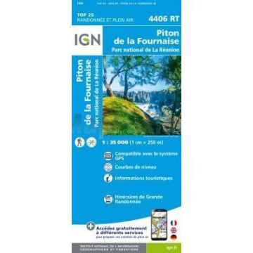 Carte topographique IGN 4406 RT Piton de la Fournaise (La Réunion) 1:25 000