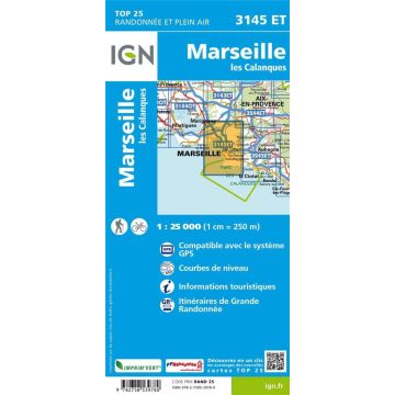 Carte topographique IGN 3145 ET Marseille 1:25 000