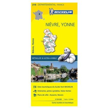 Strassenkarte Michelin 319 Nievre Yonne 1:150 000