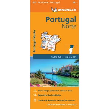 Strassenkarte Michelin 591 Portugal Norte 1:300 000
