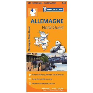 Strassenkarte Michelin 541 Allemagne Nord Ouest 1:350 000