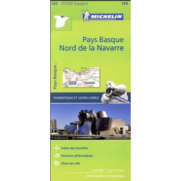 Strassenkarte Michelin 144 Pays Basque Nord de la Navarre 1:150 000